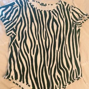 Zebra stripe short sleeve bodysuit